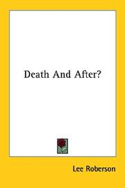 Cover of: Death And After?