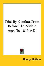 Cover of: Trial by Combat from Before the Middle Ages to 1819 A.d.
