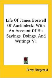 Cover of: Life of James Boswell of Auchinleck by Percy Fitzgerald