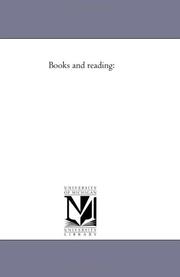 Cover of: Books and reading: | Michigan Historical Reprint Series