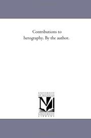 Cover of: Contributions to herography. By the author. | Michigan Historical Reprint Series