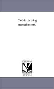 Cover of: Turkish evening entertainments. | Michigan Historical Reprint Series