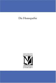 Cover of: Die Homöopathie by Christoph Wilhelm Hufeland