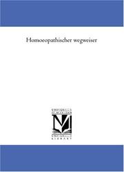 Cover of: Homoeopathischer wegweiser