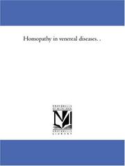 Cover of: Homopathy in venereal diseases. .