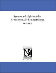 Cover of: Systematisch-alphabetisches Repertorium der homöopathischen Arzneien