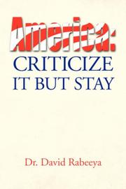 Cover of: America: Criticize It But Stay