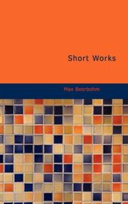 Cover of: Short Works