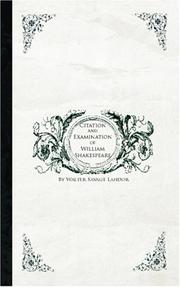 Cover of: Citation and Examination of William Shakspeare by Walter Savage Landor