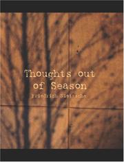 Cover of: Thoughts out of Season, Part 1 (Large Print Edition)