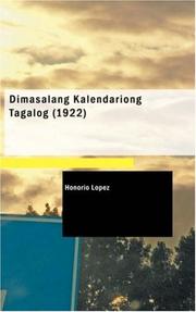 Cover of: Dimasalang Kalendariong Tagalog (1922)