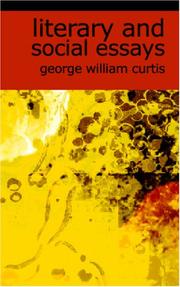 Cover of: Literary and Social Essays by George William Curtis