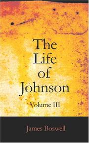 Cover of: The Life of Johnson, Volume III