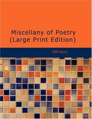 Cover of: Miscellany of Poetry (Large Print Edition) | Various