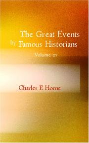 Cover of: The Great Events by Famous Historians, volume 21 by Charles F. Horne