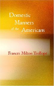 Cover of: Domestic Manners of the Americans by Frances Milton Trollope, Judith Martin