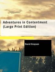 Cover of: Adventures in Contentment (Large Print Edition) by David Grayson, David Grayson