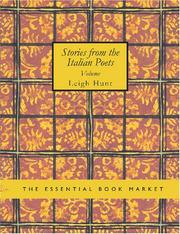 Cover of: Stories from the Italian Poets Volume 1 (Large Print Edition): With Lives of the Writers