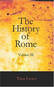 Cover of: The History of Rome, Volume III: Books 27 to 36