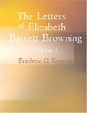 Cover of: The Letters of Elizabeth Barrett Browning Volume I (Large Print Edition)