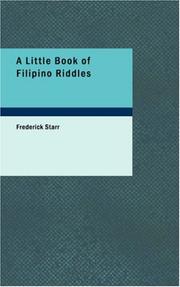 Cover of: A Little Book of Filipino Riddles by Frederick Starr, Frederick Starr