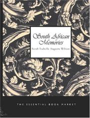 Cover of: South African Memories (Large Print Edition): Social Warlike & Sporting from Diaries Written at