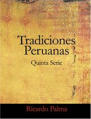 Cover of: Tradiciones Peruanas quinta serie (Large Print Edition) by Ricardo Palma