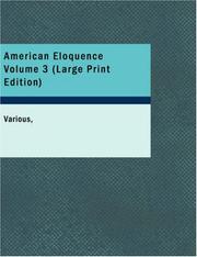 Cover of: American Eloquence Volume 3 (Large Print Edition) | Various