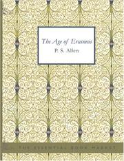 Cover of: The Age of Erasmus (Large Print Edition) by P. S. Allen