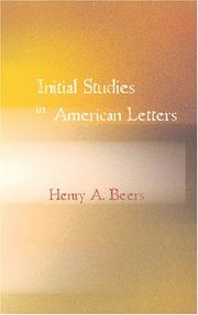 Cover of: Initial Studies in American Letters by Henry A. Beers