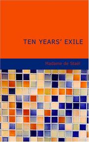 Cover of: Ten Years Exile by Madame de Staël