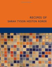 Cover of: Recipes of Sarah Tyson Heston Rorer (Large Print Edition) by Sarah Tyson Heston Rorer