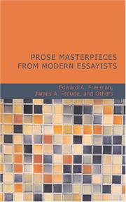 Cover of: Prose Masterpieces from Modern Essayists by James Anthony Froude