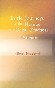 Cover of: Little Journeys to the Homes of the Great Volume 10