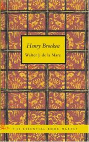 Cover of: Henry Brocken by Walter De la Mare