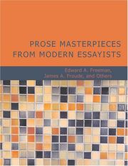 Cover of: Prose Masterpieces from Modern Essayists (Large Print Edition)