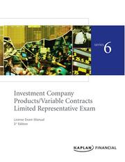 Cover of: Series 6 License Exam Manual (Investment Company Products/Variable Contracts Limited Representativ) | Kaplan Financial