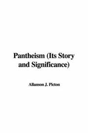 Cover of: Pantheism | Allanson J. Picton