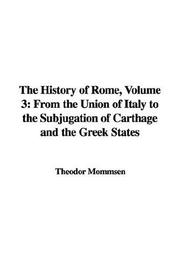 Cover of: The History of Rome | Theodor Mommsen