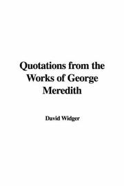 Cover of: Quotations from the Works of George Meredith