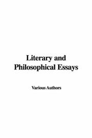 Cover of: Literary And Philosophical Essays | Various Authors