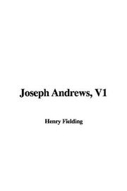 Cover of: Joseph Andrews, V1