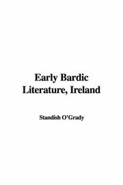 Cover of: Early Bardic Literature, Ireland