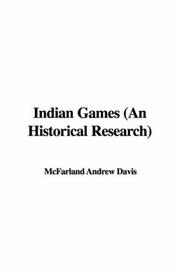 Cover of: Indian Games (An Historical Research)