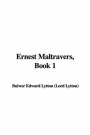 Cover of: Ernest Maltravers, Book 1