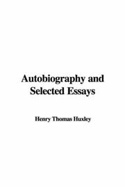 Cover of: Autobiography and Selected Essays