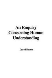 Cover of: An Enquiry Concerning Human Understanding by David Hume
