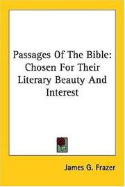 Cover of: Passages Of The Bible by James George Frazer