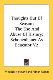 Cover of: Thoughts Out Of Season by Friedrich Nietzsche