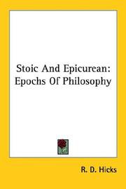 Cover of: Stoic And Epicurean: Epochs Of Philosophy